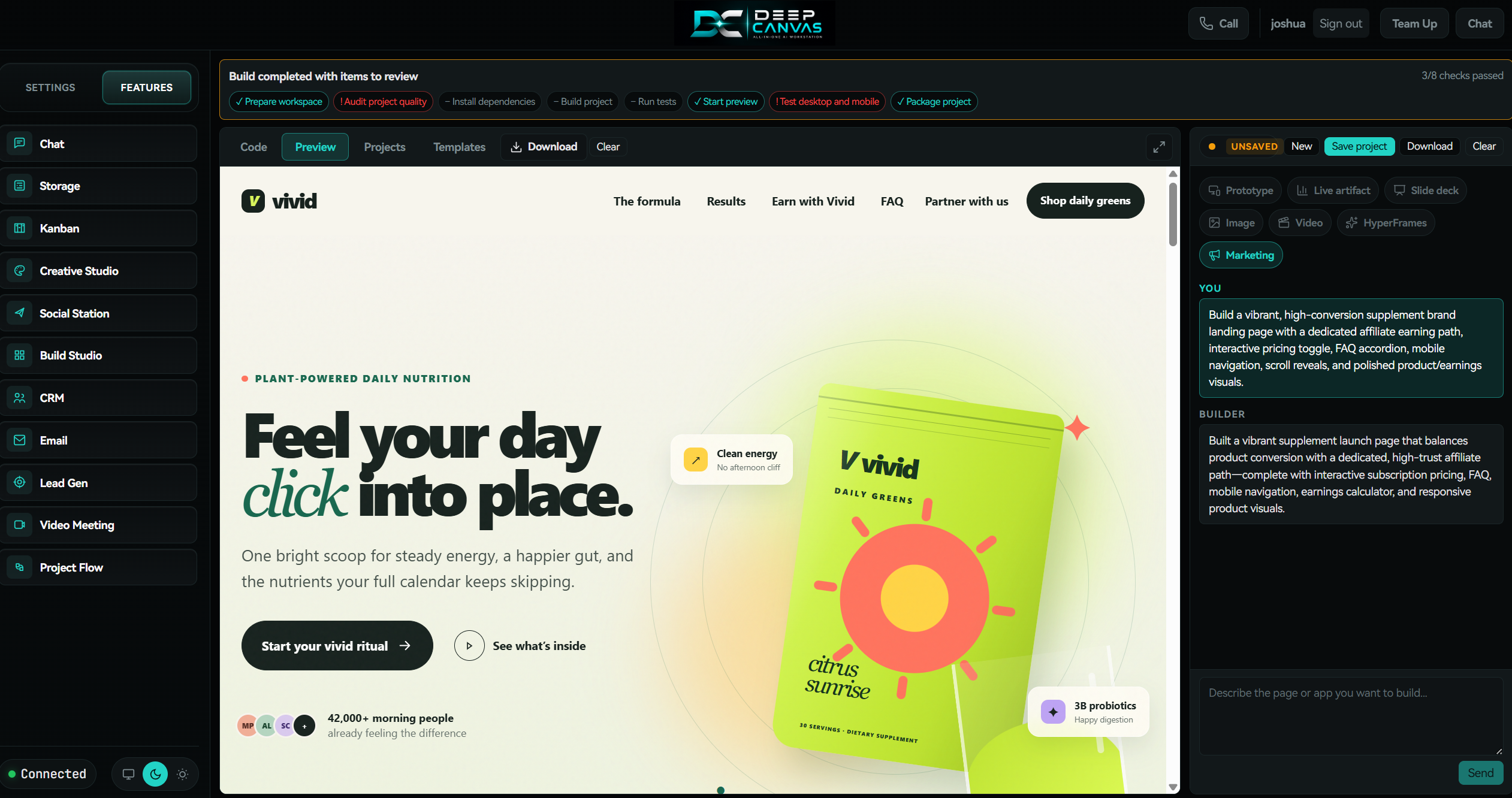 Build Studio website and application builder
